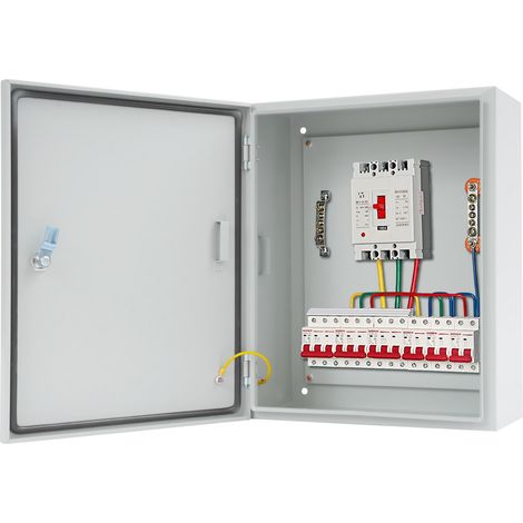 50x40x20cm Boîtier électrique d'extérieur gris, boîtier de distribution mural IP55, boîtier de raccordement électrique verrouillable à clé, Electricité