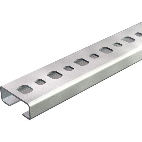 OBO Bettermann Guida profilata forata, larghezza asola 11mm 2000x25x10 acciaio zincato a nastro, 1108123