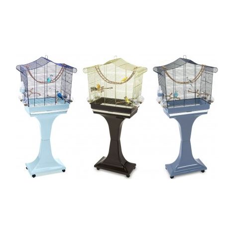Gabbia per uccelli sofia blu con carrello e ruote (1/2)