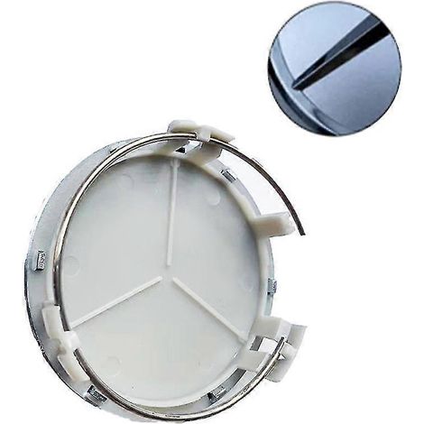 Lot de 20 enjoliveurs centraux de roue de 75 mm avec logo pour Mercedes-Benz W204 C218 A207 C117 CLA, CLS, Classe E, W212 S212 X166, W176, W205 et W246, couleur argent asiatique (1/2)