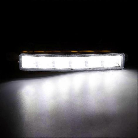 Feux de jour à 6 LED 6000K transparents pour Citroën C1 2006-2017 et C3 20 pouces (9677409380).