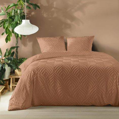 Housse de couette 240x220 + 2 taies tuftée Mocha (1/4)
