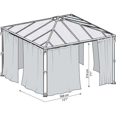 Rideaux en polyester imperméable pour tonnelle de jardin – Panneaux zippés pour intimité – Facile à installer – Résistant aux UV – La Maison Du Jardin (1/10)