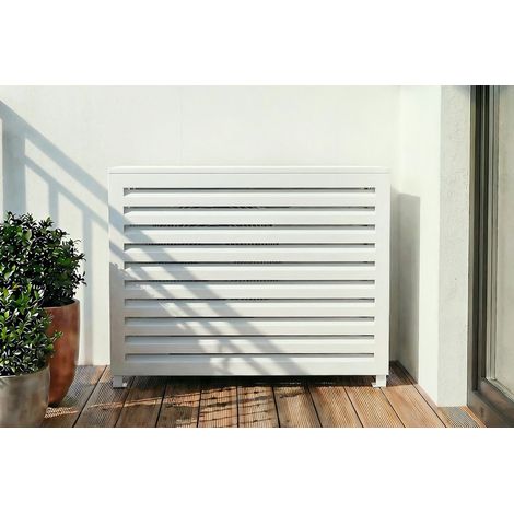 Cubierta para aire acondicionado y bomba de calor ANETO aluminio blanco - tamaño S (1/5)