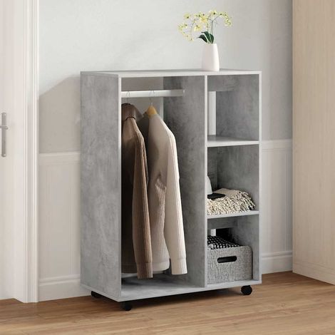 Kleiderschrank Betongrau 80x40x110 cm Holzwerkstoff