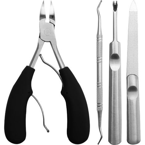 Pince à ongles à bec aigle en acier inoxydable, coupe-ongles, kit d'outils pour les ongles, ciseaux, pédicure, crochet à ongles, ciseaux ABS, boîte blanche de quatre pièces (1/5)