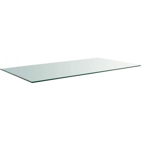 Plateau de table rectangulaire 100x80 cm – Verre trempé transparent – Épaisseur 0,9 cm – Bords polis épais et résistants – Meubletmoi (1/2)