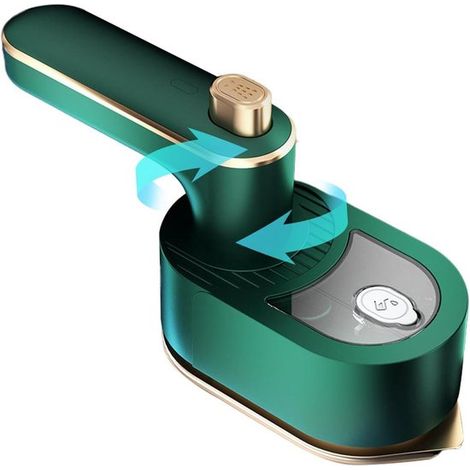 Mini fer à repasser vapeur portable pliable à 180°, repassage à sec et vapeur, fer de voyage compact pour maison et déplacements, vert (1/5)