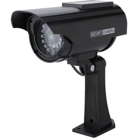 Fausse caméra solaire extérieure CCTV - Apparence réaliste - Angle de vision ajustable - Argent Noir (1/3)
