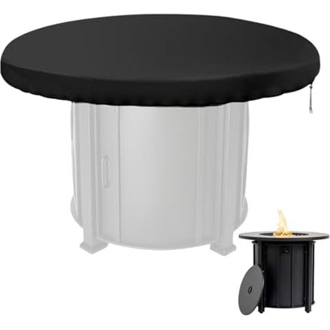 Housse de Protection Oxford pour Plaque de Feu 80 cm, Imperméable, Résistante aux UV, Coupe Vent, Respirante, pour Tonneau à Feu avec Plaque de Cuisson et Brasero, Noire (100cm) (1/5)