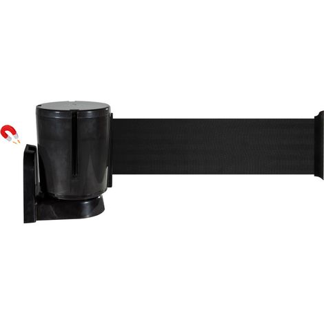 Enrouleur mural magnétique sangle Noire 10m x 100mm - 2801225 (1/5)
