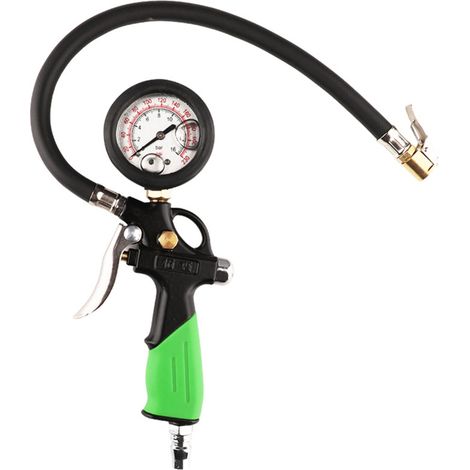 Gonfleur de pneus avec manomètre 230 PSI, pompe à air à bain d'huile avec tuyau en caoutchouc et embout en cuivre, pour gonfler/dégonfler les pneus de voiture, moto et vélo. (1/5)