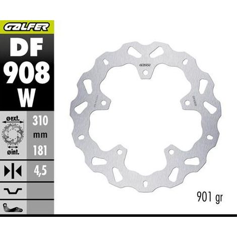 Disco de freno trasero Galfer para BMW R 1300GS Adventure '23-'25 (disco ondulado) (310 x 181 x 4,5 mm)