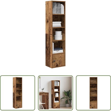 vidaXL Bois d'ingénierie - Bibliothèque vieux bois 31x24x127 cm bois d'ingénierie (1/5)