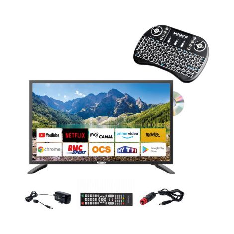 Pack ANTARION TV LED 21.5" 54cm Smart Connect Lecteur DVD + Clavier Ergonomique (1/5)