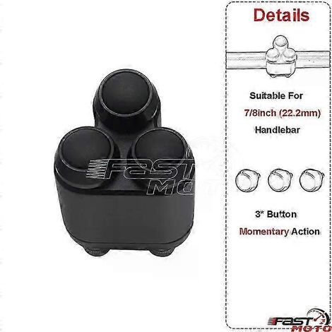 234 Buttons Motorcycle Switch 25mm 22mm Handle Bar Controller Switches Starter Horn Universal 1" Handlebar Switch Cafe Racer( 22mm black-a) (1/5)