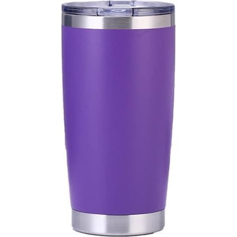 (Lila) Isolierflasche, Edelstahl, 590 ml Isolierbecher, Lila (1/4)