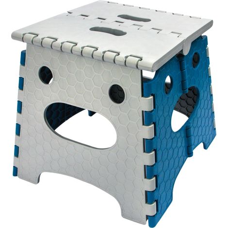 Sgabello pieghevole in plastica grigio-blu 27 cm (1/5)