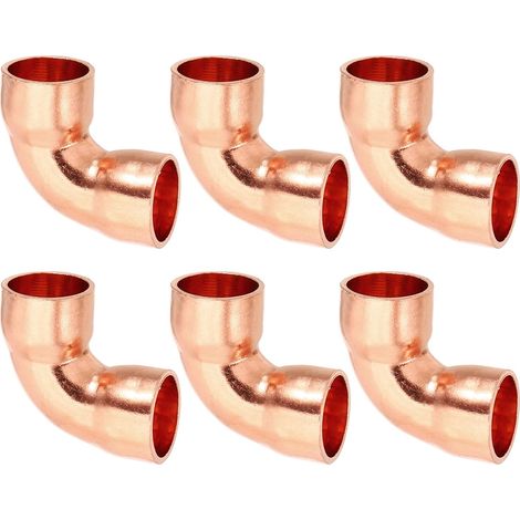 12pcs Raccord Coudé en Cuivre pour Tuyaux Gaz, 14mm Tuyau d'Arrosage Durite Essence, Raccords Tuyauterie à Pression HVAC Climatisation Plomberie, Épaisseur 1mm - 10mm x (1/5)