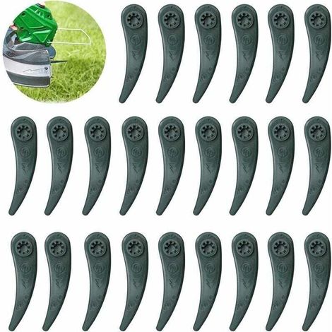 Lot de 24 lames de rechange pour coupe-bordures Bosch pour débroussailleuse Bosch Durablade Art 23-18 LI Art 26-18 LI, vert (1/4)