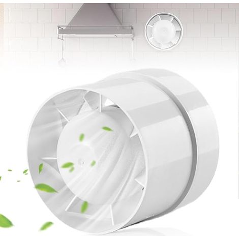 Ventilateur de gaine en ligne de 100 mm, ventilateur d'extraction, ventilateur de gaine mural, fonctionnement silencieux pour la ventilation des salles de bains, toilettes, cuisines, serres (43 dB) (1/5)