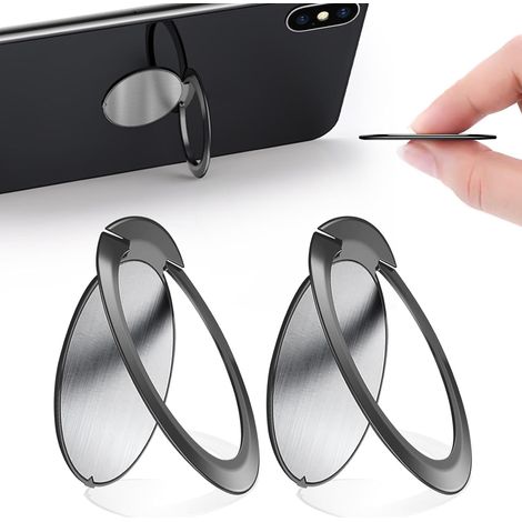 Set mit 2 Metallringen für Mobiltelefone, 1,8 mm, ultradünn, 360-Grad-drehbar, für alle Smartphones (1/5)