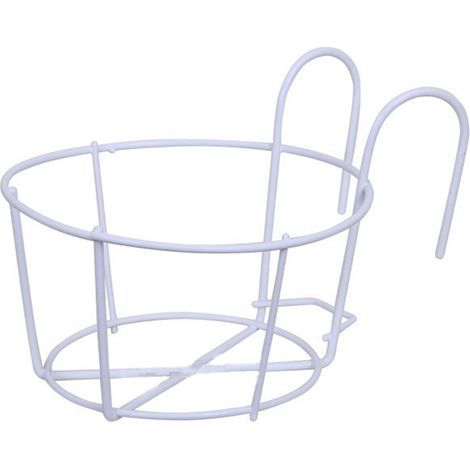 Support pour plante rond pour balcon, en fer blanc, 15 cm, fixation murale, crochet de jardinage