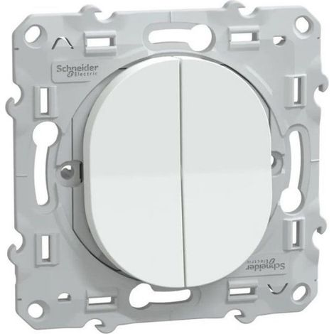 Interrupteur - - Ovalis - double va et vient - 10ax - blanc (1/3)