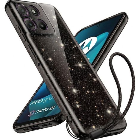 Funda para Motorola Moto G57 Power, compatible con MagSafe, antichoque, color negro brillante. (1/5)