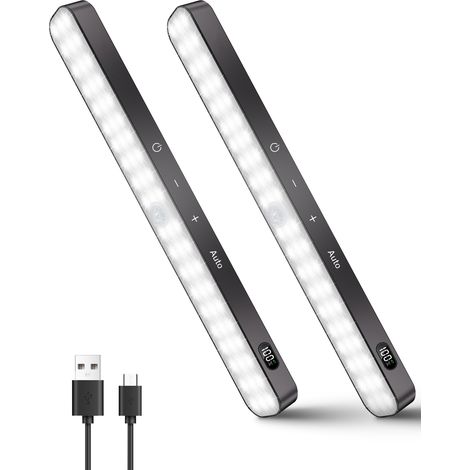 (2 pièces) Lampe de dressing LED rechargeable avec capteur de mouvement, commande tactile et fonction de variation d'intensité. (1/5)