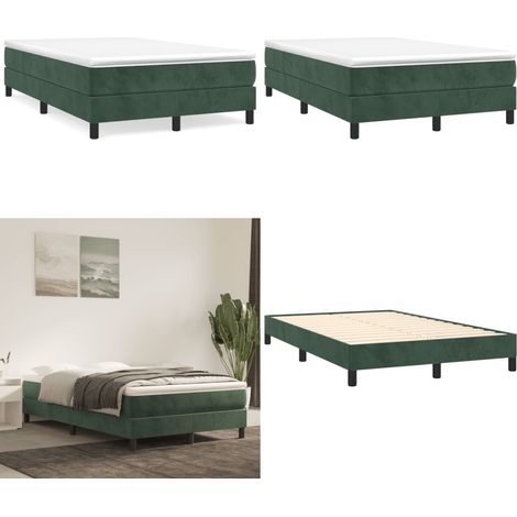 Boxspringbett mit Matratze Dunkelgrün 120x190 cm Samt - Samtbett - Boxspringbett - Doppelbett - Schlafzimmermöbel - Luxusbett - Home & Living (1/5)