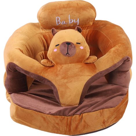 Siège d'apprentissage pour bébé Type 1 en peluche douce avec motifs animaux, soutien dorsal confortable 45x50cm (1/5)