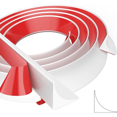 Baguette Finition Angle Plan de Travail Cuisine, Joint Plan De Travail cuisine, Baguette De Finition Joint Cuisine Auto-Adhésif, Barre finition Imperméable, pour Salle de Bain(3M,Blanc) (1/5)