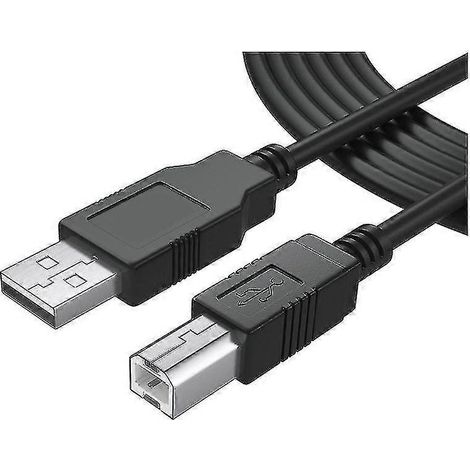 Câble d'imprimante USB 2.0 de 1,8 m pour imprimantes HP Officejet Laserjet Envy, Canon Pixma et Epson Workforce Stylus Express (1/5)