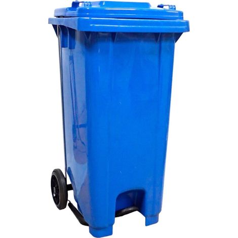Contenedor de basura 120L - Con pedal - Azul