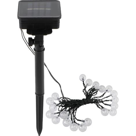 Guirlande lumineuse solaire à 20 LED pour décoration de jardin et d'aménagement paysager, idéale pour les fêtes de Noël. (1/5)