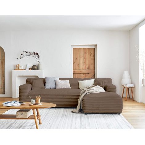 Laponie – ecksofa rechts – 4-sitzer – aus breitcord - braun (1/5)