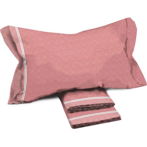 Lenzuola Matrimoniali Cotone Completo MAXI Tex Family - Design Moderno 'Time' Colore Rosa