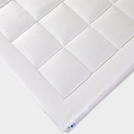 HOMESCAPES Premium Wool Mattress Topper - Deep Fitting Comfort, Double