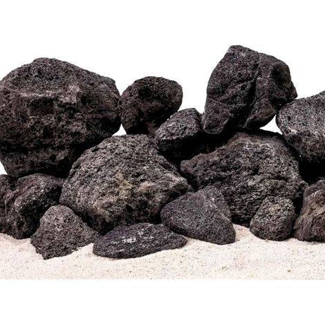 Aquarium Natursteine Lavastein schwarz 10 Kg Mix Größe M bis L
