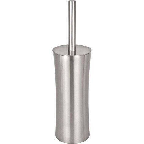 Pieno WC-Bürstenhalter aus Edelstahl, geschlossene WC-Bürste, Satin-Finish, Badezimmeraccessoires, Designer-WC-Bürstenset, Edelstahl-WC-Bürstenhalter, Ø 10 x 37,5 cm, rostfrei, elegant (1/4)