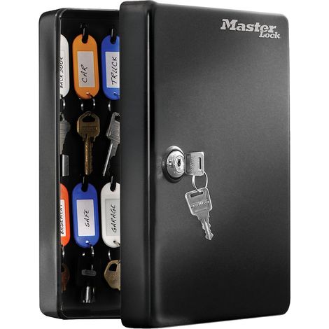 MASTER LOCK Armoire à Clés [Fixation Murale] [25 Crochets] KB-25ML - 25 porte-clés inclus avec étiquettes