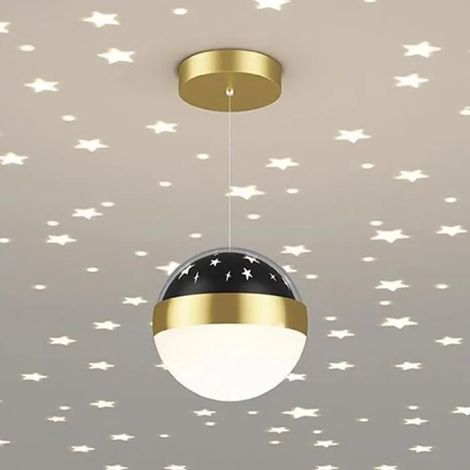 Suspension Luminaire Étoile LED 12 W, 3 Couleurs, Métal, Abat-Jour Acrylique, Chambre Enfant, 3-5 m² (1/4)