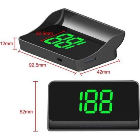 1 Projecteur pare-brise GPS, affichage tête haute, compteur vitesse numérique, luminosité automatique, voiture camion moto (1/5)