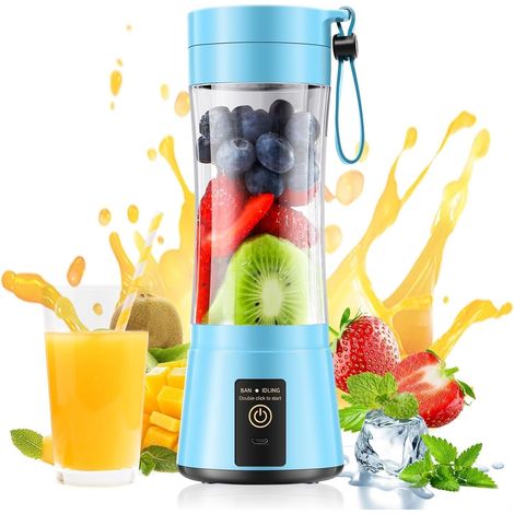 Extracteur de jus électrique - Blender - Blender portable - Gobelet à jus - Blender portable - ABS - Bleu (1/5)