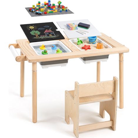 Kids Sensory Table Set with Adjustable Height & Storage Bins (1/5)