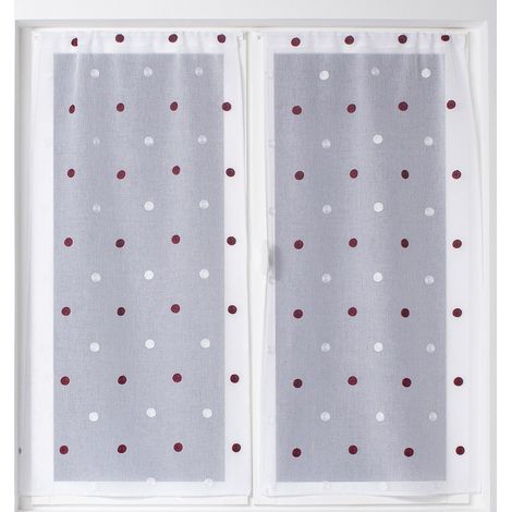 Homemaison – Lot de 2 voiles sablés brodés 60x160 cm – Finition passe tringle – Tissu 100% polyester pour décoration intérieure