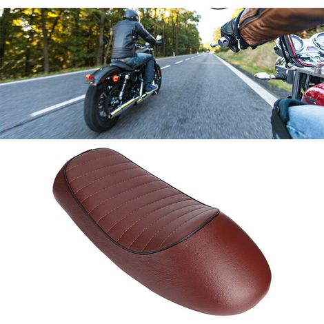 Flaches Motorradsitzkissen aus PU-Leder, Vintage Cafe Racer, für CG125 GN CG CB400SS