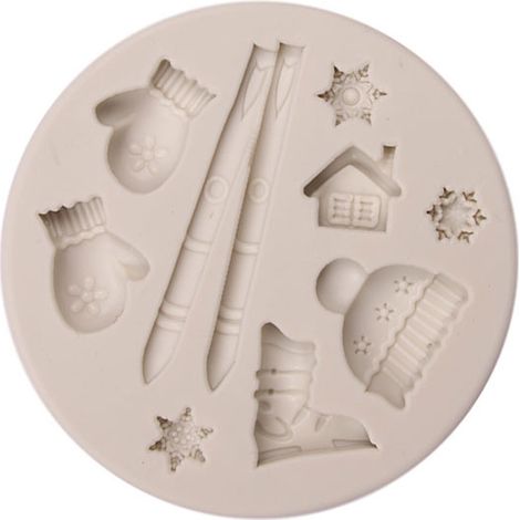 Lot de 3 Moules à Gâteau DIY en Silicone Forme de Noël Cerf, Pomme de Pin, Ours (1/3)