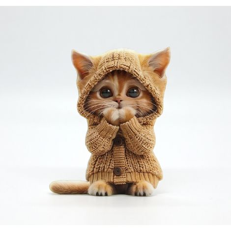 Colgante de acrílico gato con la cabeza sobre su pata para coche, 8 cm (1/5)